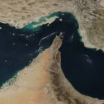 Satellite view of peninsula and coastal waters